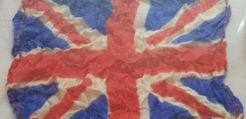 An exceptionally rare antique British (1940s) Bundles for Britain "Union Jack flag" charm.
