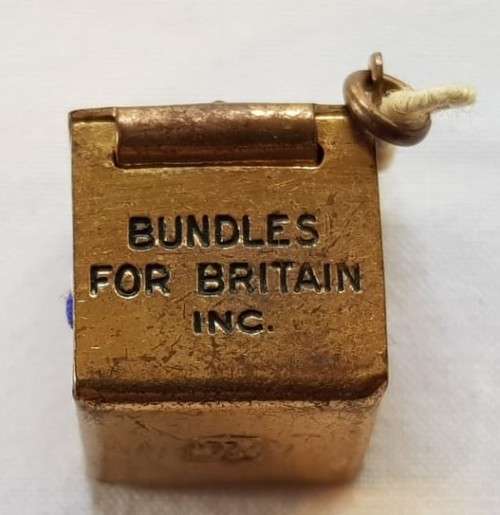 An exceptionally rare antique British (1940s) Bundles for Britain "Union Jack flag" charm.