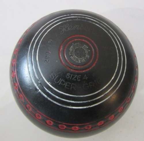 An awesome set of four South African "Henselite" bowling balls in a carry bag,size 4.