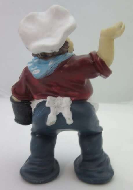 A magnificent hand crafted resin mold, hand painted chef statue with a bucket. Lifespace Sale
