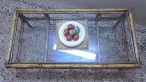 "Cane" coffee table in fantastic condition.Perfect in informal areas-Lifespace Sale