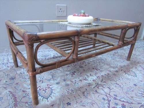 "Cane" coffee table in fantastic condition.Perfect in informal areas-Lifespace Sale