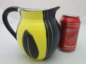 A gorgeous, colourful ceramic jug, "Lesedi pottery made in S-Africa, Cape Town". Lifespace Sale