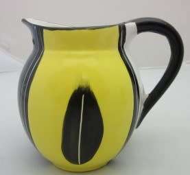 A gorgeous, colourful ceramic jug, "Lesedi pottery made in S-Africa, Cape Town". Lifespace Sale