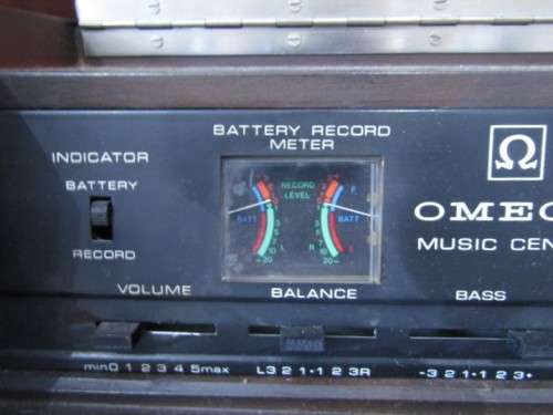Retro 70s Omega music centre radiogram cabinet with side speakers, radio working-Lifespace Homeware