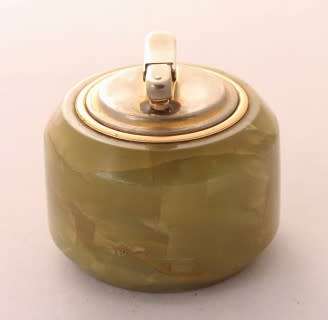 A gorgeous vintage (1960s) Colibri Onyx marble table lighter.