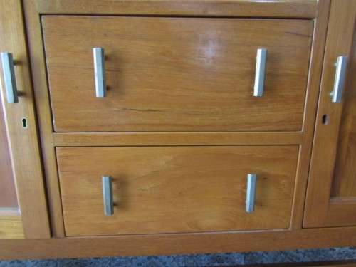 A fabulous vintage Oak buffet/ side server with classic lines, two drawers and side cupboards!!
