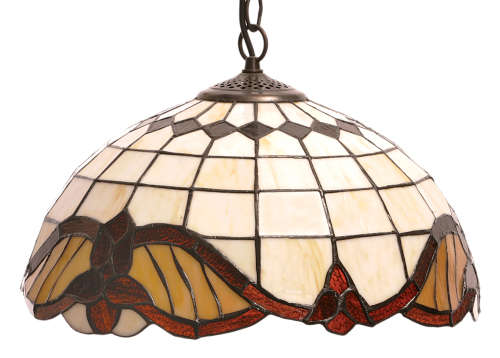 Pendant Tiffany Glass - 1X 60W ES Width 400mm Height 200mm Chain 750mm