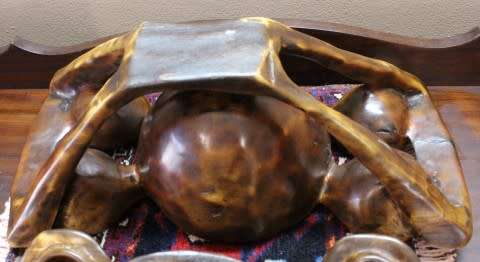 A  large hand carved teak serving bowl, with 4 bowls & 1 larger bowl in the center! Lifespace Sale