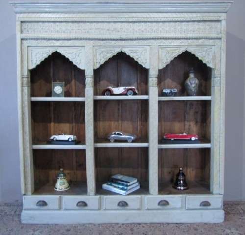 An large Indonesian shelved cabinet & amazing carved detailing and 5 bottom drawers-Lifespace Sale
