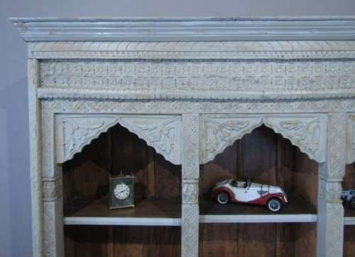 An large Indonesian shelved cabinet & amazing carved detailing and 5 bottom drawers-Lifespace Sale