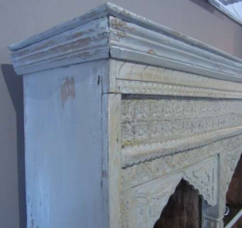 An large Indonesian shelved cabinet & amazing carved detailing and 5 bottom drawers-Lifespace Sale