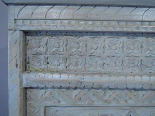 An large Indonesian shelved cabinet & amazing carved detailing and 5 bottom drawers-Lifespace Sale