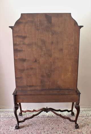 An exquisitely made Imbuia wood display cabinet with glass doors and shelves, absolutely gorgeous!