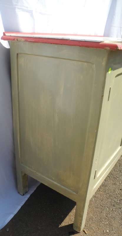 A wonderful vintage tile top multi purpose cabinet. Great restoration project!