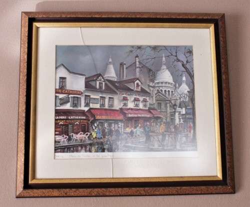 A lovely framed vintage Maurice Legendre "Paris" print.