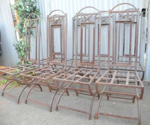 FIX ME UP!!! A set of eight metal patio chairs, perfect in a lapa for extra seats. BARGAIN!!!