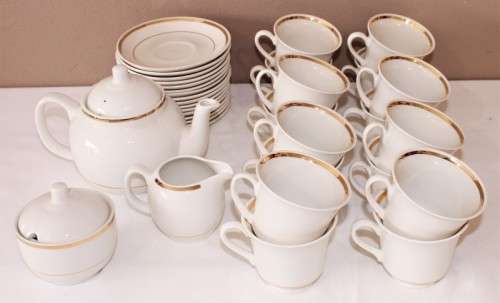 STUNNING tea set including 16 duos, tea pot, milk jug & sugar pot-Lifespace Sale