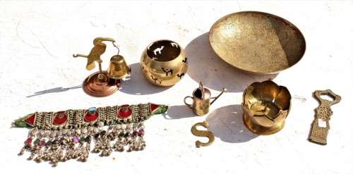 STUNNING collection of eight various brass items-Lifespace Sale