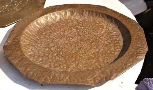 INCREDIBLE collection of three large various brass & copper trays-Lifespace Sale