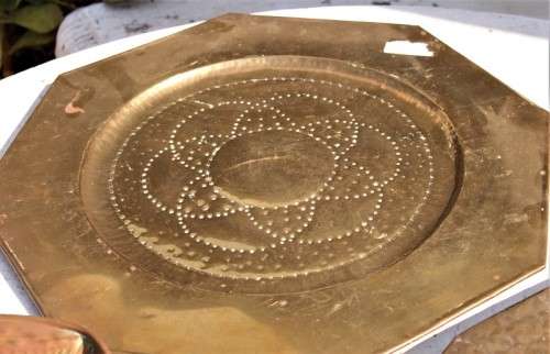 INCREDIBLE collection of three large various brass & copper trays-Lifespace Sale