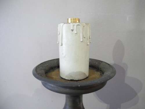 A fabulous large pair of grey metal table lamps, add a candle light -Lifespace Sale