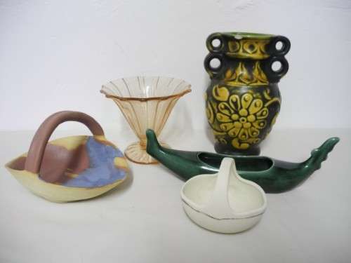 An awesome collection of assorted ornaments incl. a vase, basket  & more