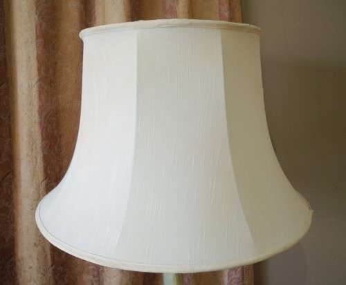 A stunning vintage brass & marble floor standing lamp w/  large Victorian style shade-Lifespace Sale