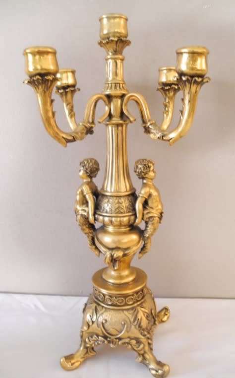 A magnificent 3 Piece French gold resin Clock Garniture, with a Juliana Quartz clock Beautiful!!!