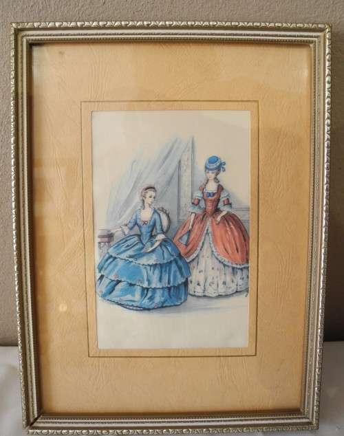 Two pretty Victorian themed prints in frames. Lovely in all rooms!!! Lifespace Sale