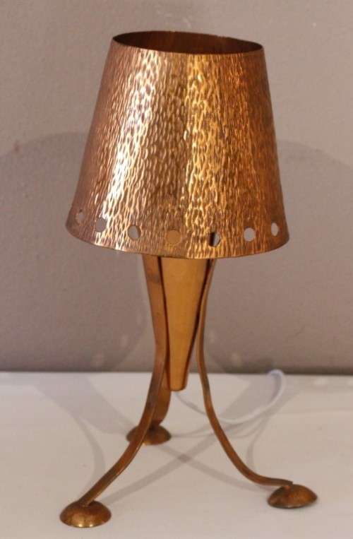 A stunning little Copper table lamp with a copper shade - very stylish-Lifespace Sale
