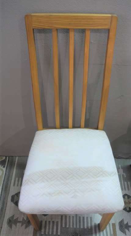 A wonderful set of two odd vintage occasional/ dining chairs.
