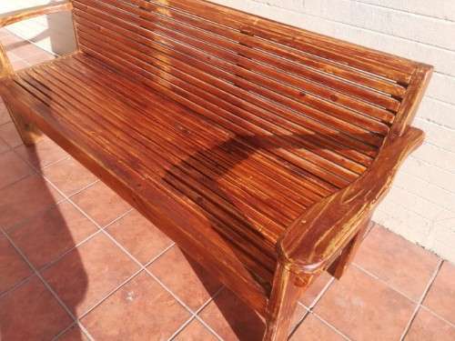 A fantastic well-made, sturdy vintage wood bench - perfect  in a lapa/ patio!Xmas sale