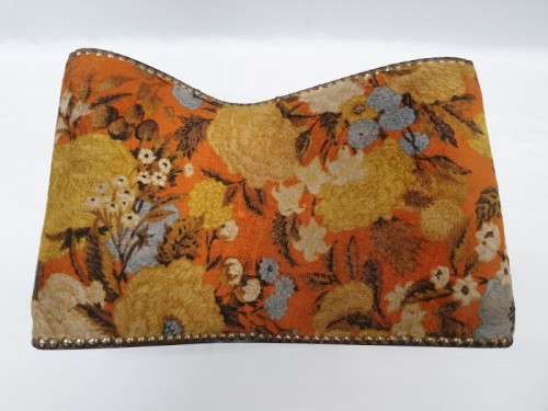 A pretty colourful vintage rocking foot stool with stud detail- Xmas Sale