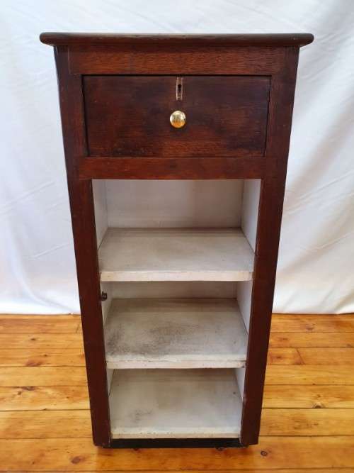 A single top drawer wood cabinet with three bottom shelves-Xmas sale