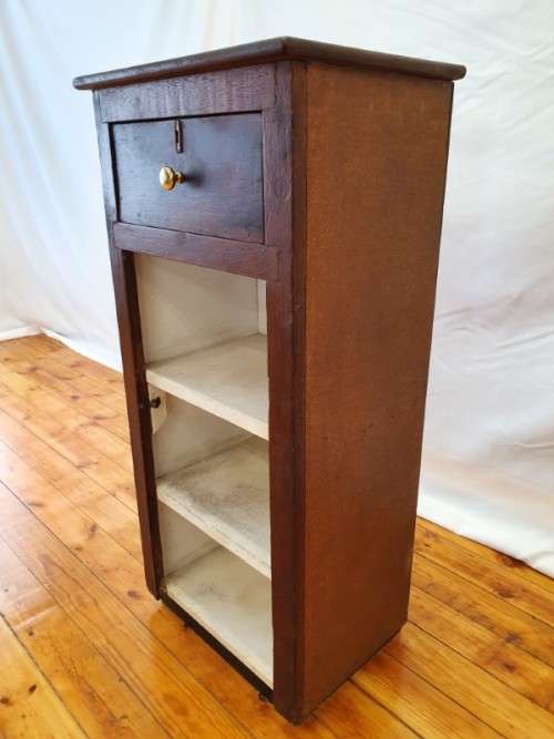 A single top drawer wood cabinet with three bottom shelves-Xmas sale