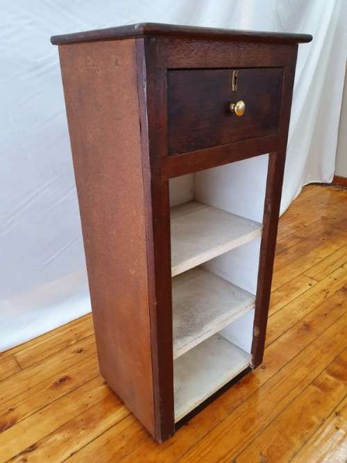 A single top drawer wood cabinet with three bottom shelves-Xmas sale
