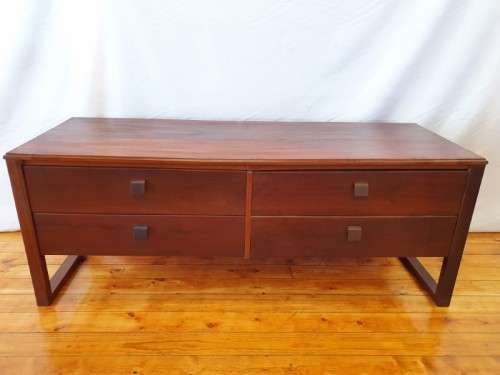 A retro styled Imbuia multipurpose display/ TV stand with 4 drawers-Xmas Sale