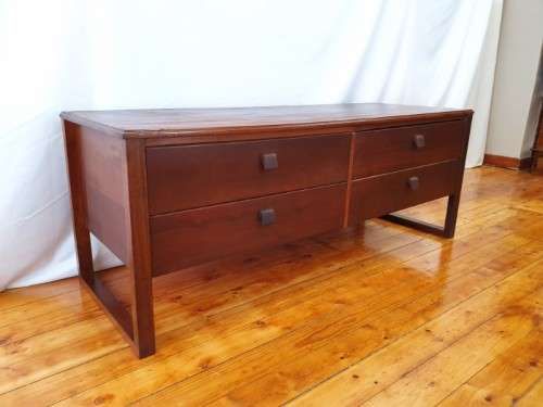 A retro styled Imbuia multipurpose display/ TV stand with 4 drawers-Xmas Sale