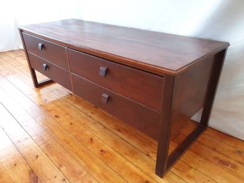 A retro styled Imbuia multipurpose display/ TV stand with 4 drawers-Xmas Sale