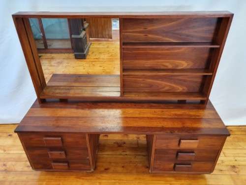 A stylish vintage retro styled dressing table with 6 drawers and large mirror-Xmas sale