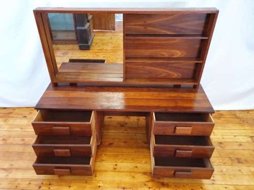 A stylish vintage retro styled dressing table with 6 drawers and large mirror-Xmas sale