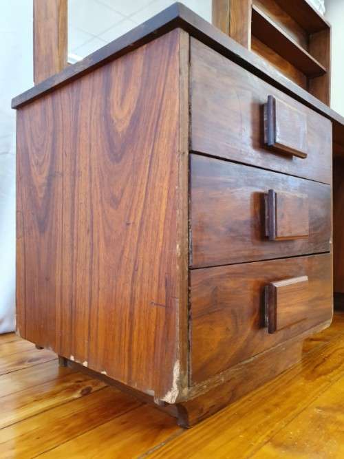 A stylish vintage retro styled dressing table with 6 drawers and large mirror-Xmas sale