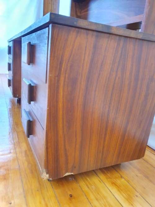 A stylish vintage retro styled dressing table with 6 drawers and large mirror-Xmas sale