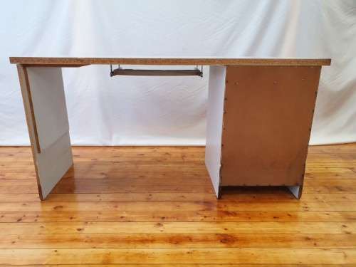 A modern melamine top desk with a pull out keyboard drawer. Xmas sale