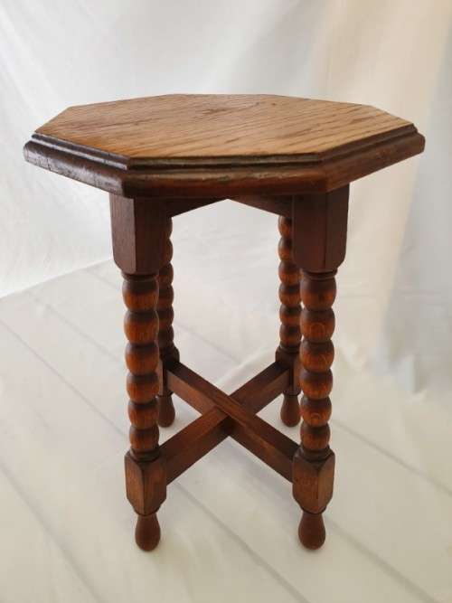 A lovely vintage solid teak small octagonal side table-Xmas sale!