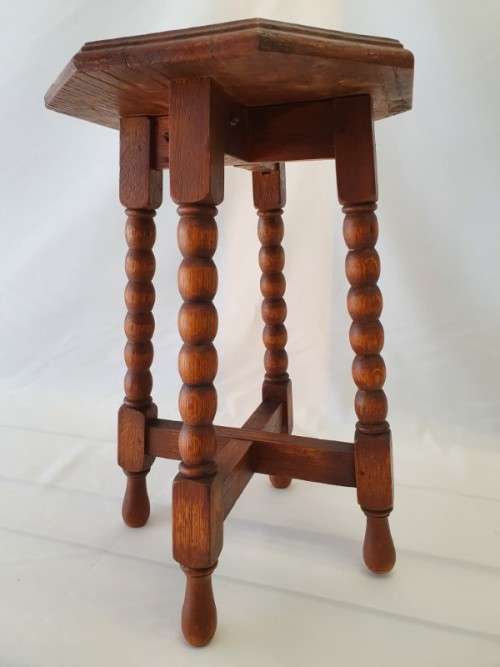 A lovely vintage solid teak small octagonal side table-Xmas sale!