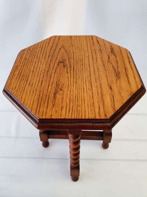 A lovely vintage solid teak small octagonal side table-Xmas sale!