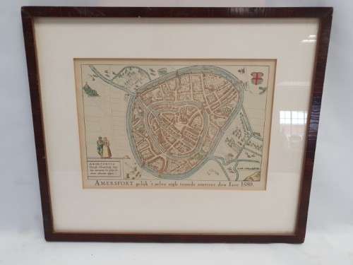 A stunning framed and detailed print of a Amersfort 1580 map. Xmas sale