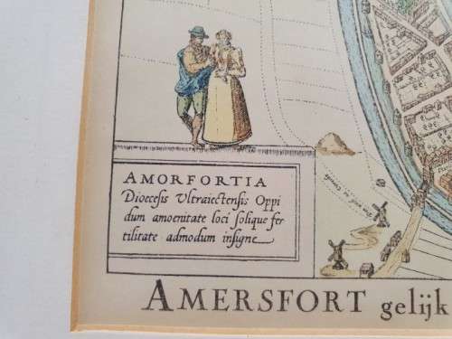A stunning framed and detailed print of a Amersfort 1580 map. Xmas sale